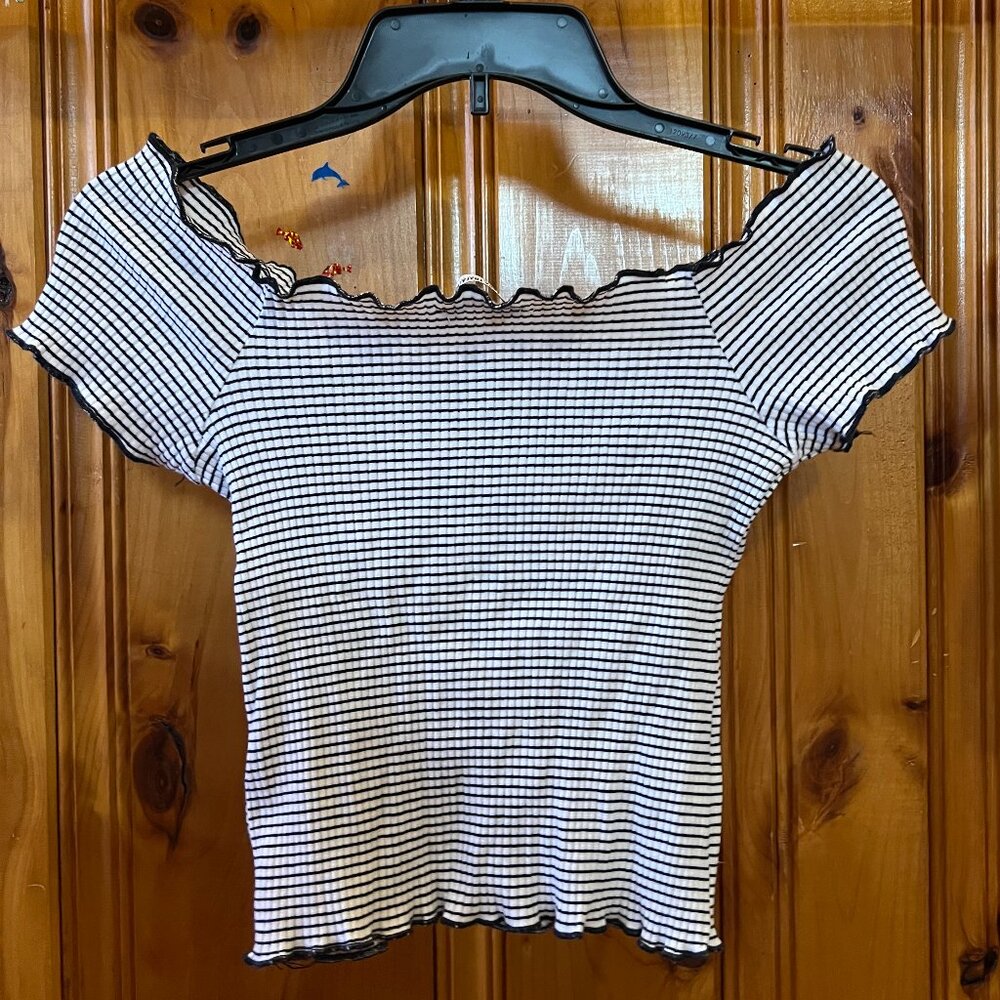 Zara Off the Shoulder Striped Top
